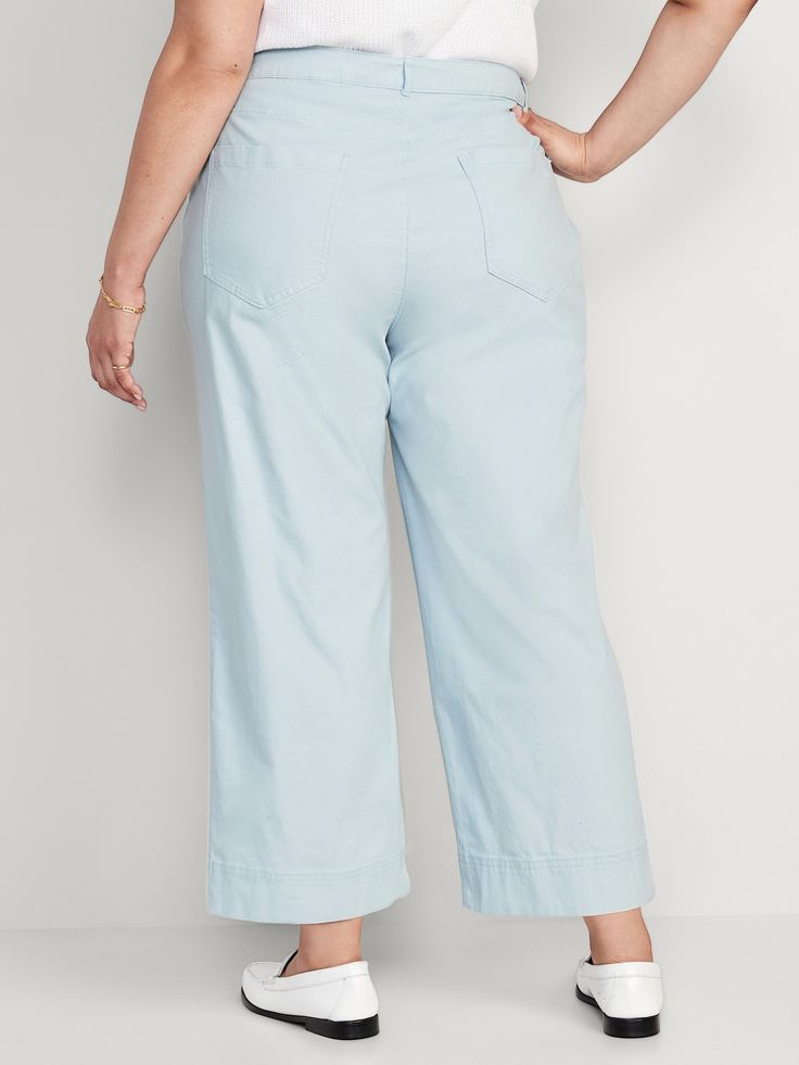 Online exclusive! Straight high-rise waistband, with button closure, hidden zip fly, and built-in belt loops.  On-seam vertical hip pockets, with front coin welt pockets & workwear patch pockets in back.  Enzyme and stone-washed cotton-canvas, with c Casual Wide-leg Jeans With Belt Loops, Relaxed Fit Mid-rise Bottoms With Side Pockets, Casual Wide Leg Bottoms With Button Zip Fly, Mid-rise Wide Leg Pants With Pockets And Relaxed Fit, Wide Leg Bottoms With Button Zip Fly, Solid Color Straight Leg Pants With Button Zip Fly, Solid Color Wide Leg Jeans With Button Closure, Solid Straight Leg Pants With Button Zip Fly, Straight Leg Pants With Button Zip Fly