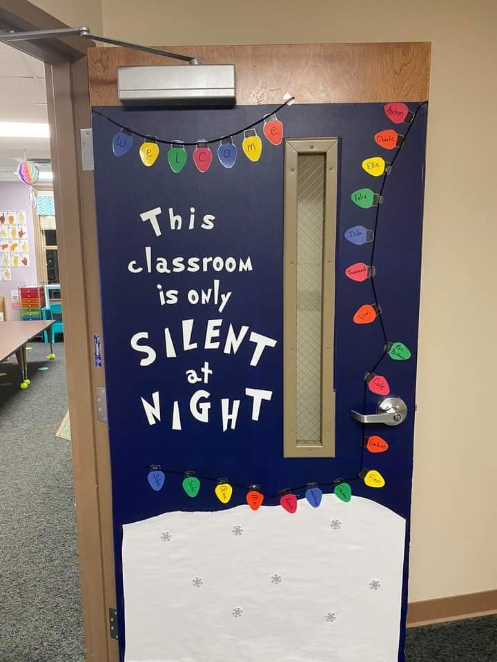 this classroom is only silent at night door decoration