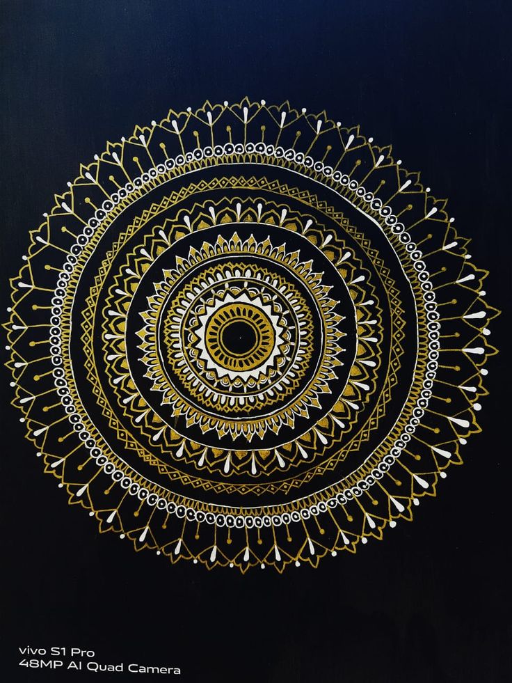 golden mandala White Mandala On Black Paper, Mandala On Black Paper, Mandala Arts, White Mandala, Black Paper Drawing, Gold Mandala, Mandala Design Pattern, Mandala Artwork, Sun Designs