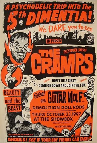 an old concert poster for the cramps