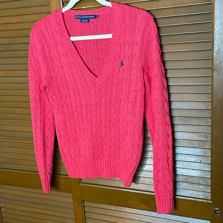 Never Worn Size M Ralph Lauren Sweater. Measurements From Armpit To Armpit Approximately 18”, Length 23” Fitted Red V-neck Sweater, Red Fitted Ralph Lauren Tops, Fitted Red Ralph Lauren Tops, Ralph Lauren Fitted Casual Sweater, Ralph Lauren Long Sleeve Spring Sweater, Ralph Lauren Long Sleeve Sweater For Spring, Casual Ralph Lauren V-neck Sweater, Ralph Lauren Cotton Sweater, Grey Trench Coat