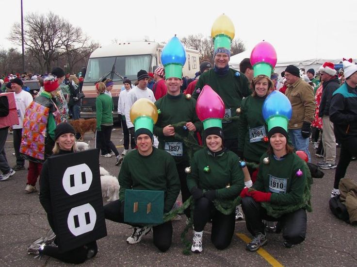 a group of people dressed up in costumes