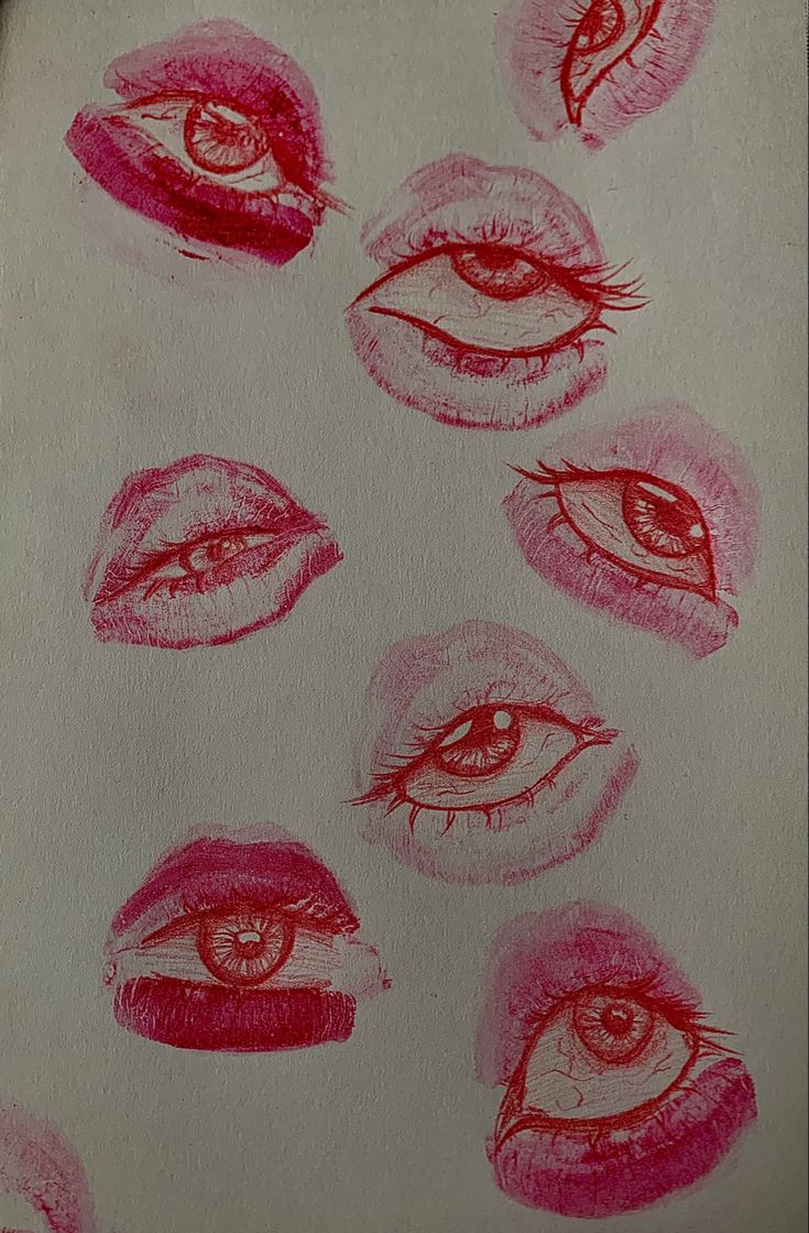 a drawing of many different types of eyes