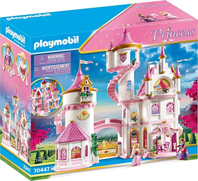 the playmobil princess castle is in its box