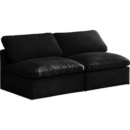 a black leather couch on a white background