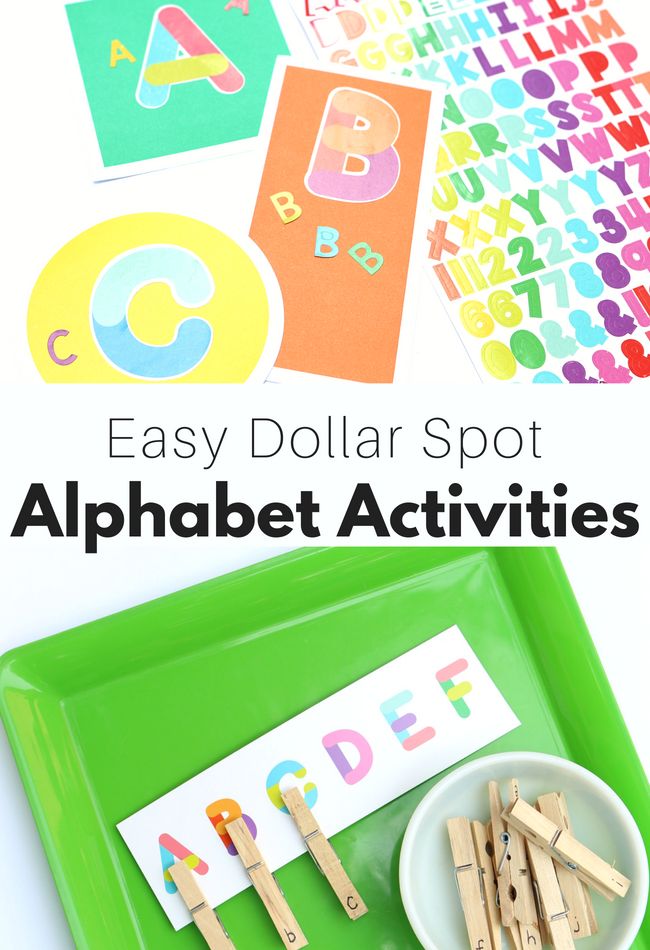 an easy dollar spot alphabet activity for kids