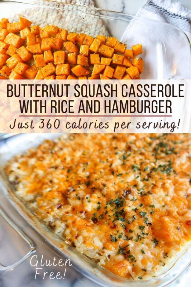 butternut squash casserole with rice and hamburger just 350 calories per serving