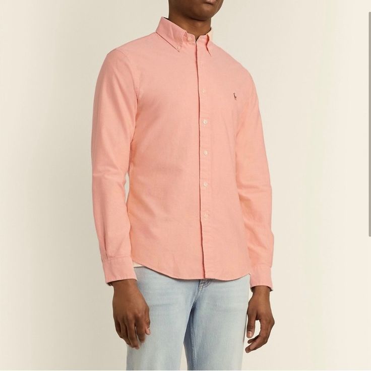 (Pictures Look More Orange Than Pink - Picture Is More Exact Than The Color Picking Up In Photo ) Size Medium Nwot 100% Cotton All Button Present No Stains/ Holes Pet Free/Smoke Free Home Casual Long Sleeve Pink Shirt, Casual Pink Long Sleeve Shirt, Pink Slim Fit Button-up Shirt, Pink Long Sleeve Shirt With Buttons, Casual Pink Tops For Work, Casual Pink Button-up Shirt, Classic Pink Cotton Shirt, Pink Collared Cotton Shirt, Pink Cotton Collared Shirt