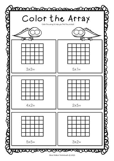 the color the array worksheet for kids to learn how to read and practice numbers