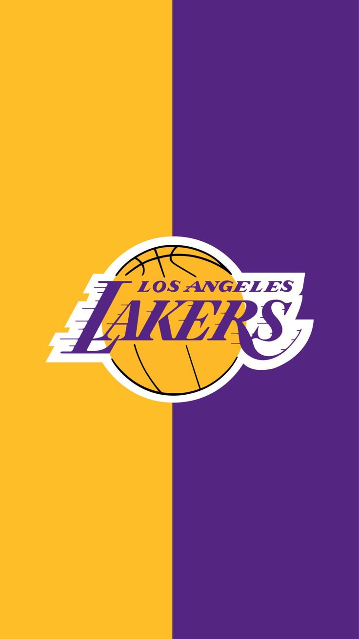 the los angeles lakers logo on a purple and yellow background