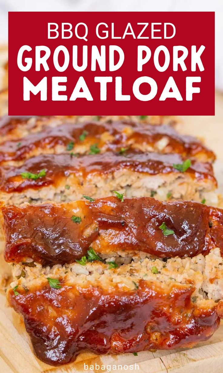 Ground pork meatloaf with glaze. Beef Pork Recipes, Pork Loaf Recipes, Gr Pork Recipes, Crockpot Meals With Ground Sausage, Pork Burger Recipes Ground, Pork Meatloaf Recipes Easy, Simple Ground Pork Recipes, Ground Country Pork Recipes, Ground Pork And Sweet Potato Recipes