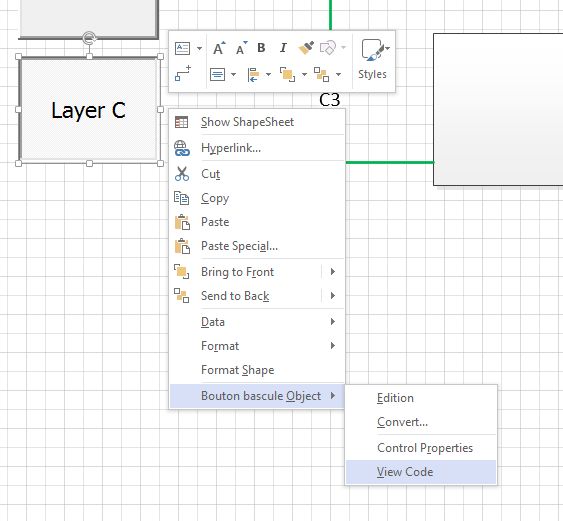 the layers dialogle in powerpoint's layer c toolbars are highlighted