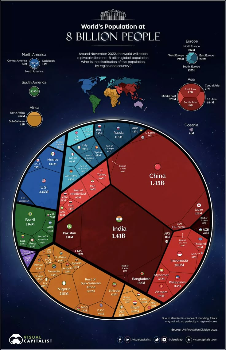 the world's population in 8 billion people