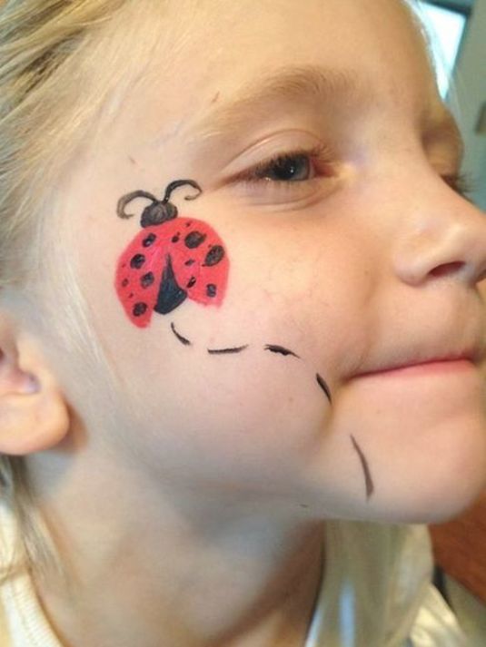 Ladybug Face Paint, Fox Face Paint, Batman Face Paint, Face Painting For Kids, Easter Face Paint, Easy Face Painting Designs, Animal Face Paintings, Bodysuit Tattoos, Festival Face Paint