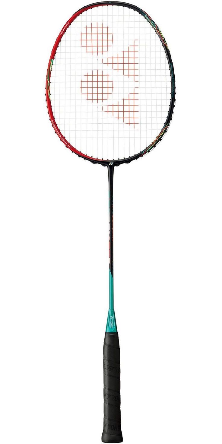 a tennis racket with the word love spelled in red and blue letters on it