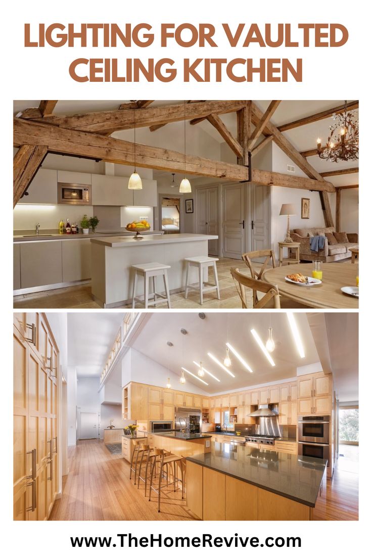 lighting for vaulted ceiling kitchen Galley Kitchen Lighting, Vaulted Ceiling Kitchen, Best Kitchen Lighting, Pitched Ceiling, Ceiling Kitchen, Pantry Wall, Kitchen Transformation, Kitchen Ceiling, Galley Kitchen