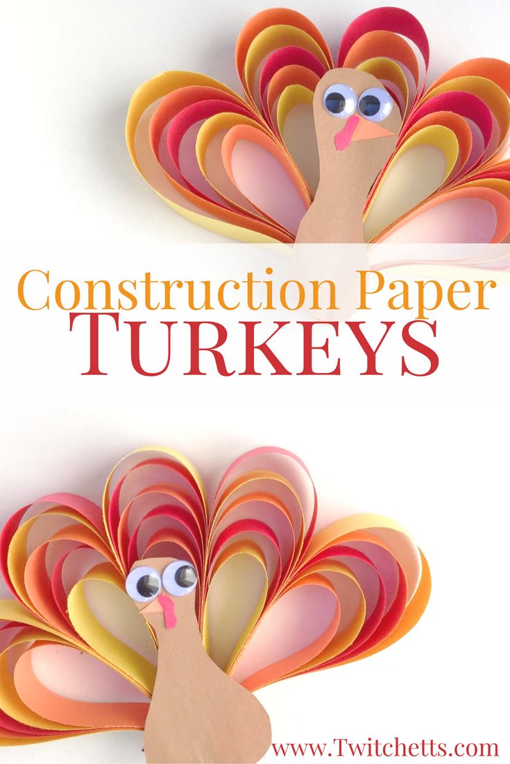 construction paper turkeys with the words construction paper turkeys