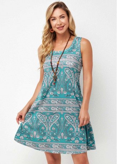 Size:L;Size:2XL;Size:3XL;Size:S;Color:Green;Occasion:Staycation;Style:Casual;Silhouette:A Line;Sleeve&apos;s Length:Sleeveless;Dress Length:Mini;Pattern Type:Tribal;Neckline:Round neck;Washing Instructions:Hand Wash /Machine Washable;Composition:95% Polyester, 5% Spandex;Color Scheme:Green;Season:Summer;Package Contents:1 X Dress;Clothing Length:93.00; Spandex Dress, Camisole Dress, Round Neck Dresses, Crewneck Dress, Plus Size Kleidung, Line Dress, Orange Slices, Vestido Casual, Scandinavian Christmas