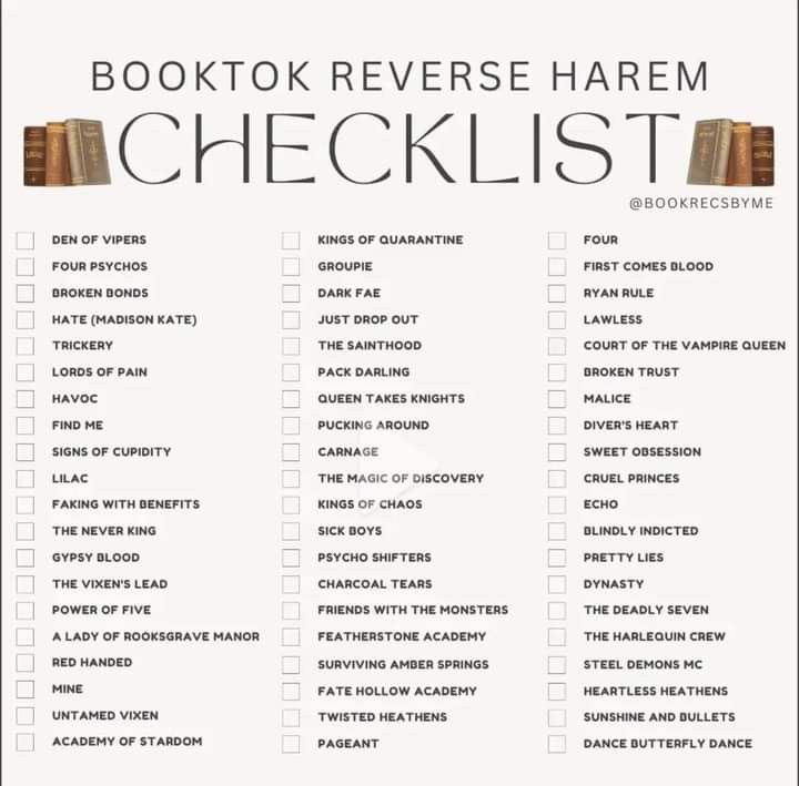 a checklist for books to read