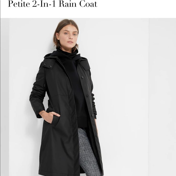 Beautiful Black Raincoat Fitted Raincoat For Rainy Fall Weather, Black Fall Raincoat For Work, Black Fall Workwear Raincoat, Black Raincoat For Workwear In Fall, Black Long Raincoat For Work, Black Long Raincoat For Workwear, Fitted Raincoat For Winter Rainy Weather, Fitted Raincoat For Rainy Winter Weather, Black Workwear Raincoat For Fall