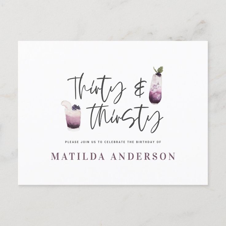 a card with the words, that'd be thirsty? and two drinks in mason jars