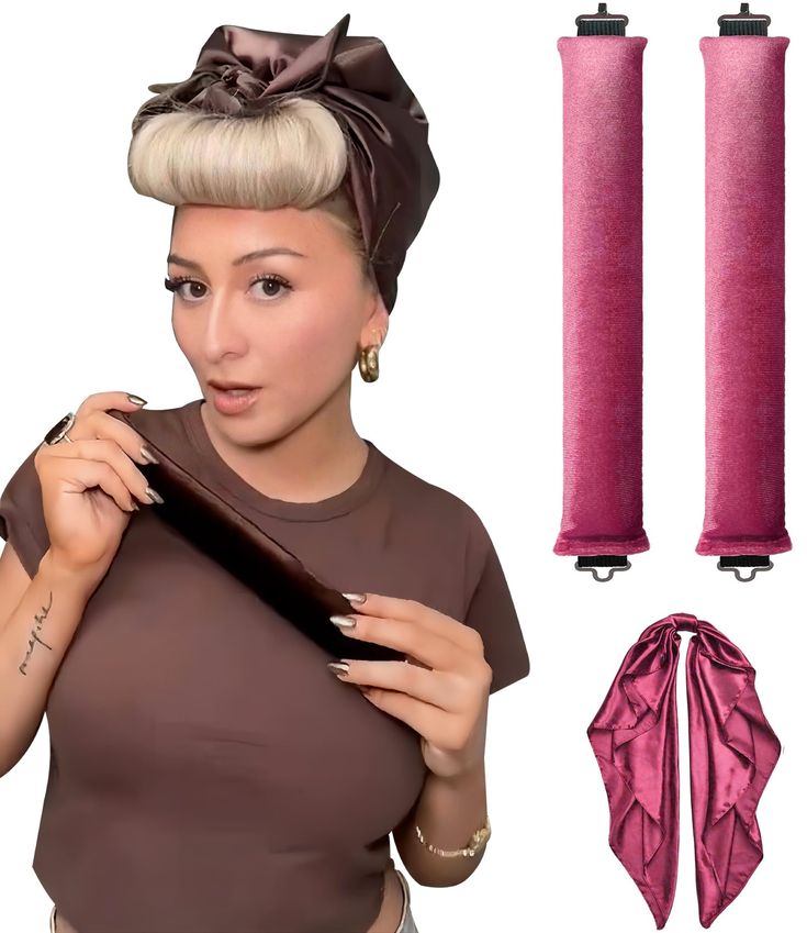 PRICES MAY VARY. GET CURLS WITHOUT HAIR DAMAGE: Traditional heated rollers hair styling accessories tools can cause damage to hair over time, but these heatless hair curlers rollers offer a healthier alternative, promoting stronger and healthier hair. Adorn yourself with a true original overnight heatless curls headband. Each hand-assembled piece overnight hair curlers wand carries its own distinct charm, reflecting the love and craftsmanship poured into its creation. HEATLESS CURLING SET FOR AL Overnight Heatless Curls, Heatless Curling Set, Hair Curler Wand, Hair Wraps For Sleeping, Hair Curling Tools, Heated Rollers, Foam Rollers Hair, Heatless Curling, Sleep Hairstyles