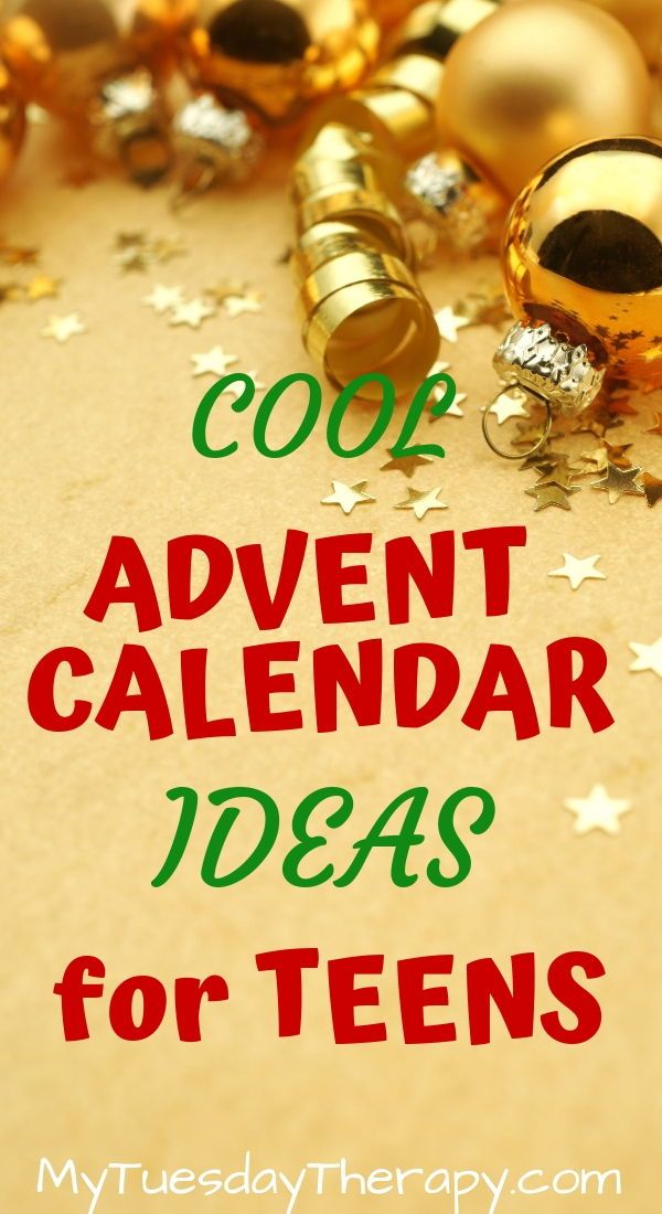 the words cool advent calendar ideas for teens