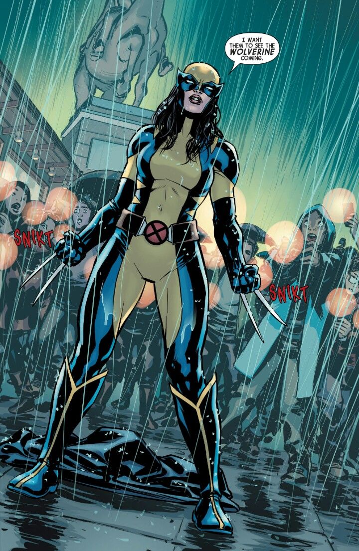 an image of a woman in the rain with her hands on her hips and holding two swords