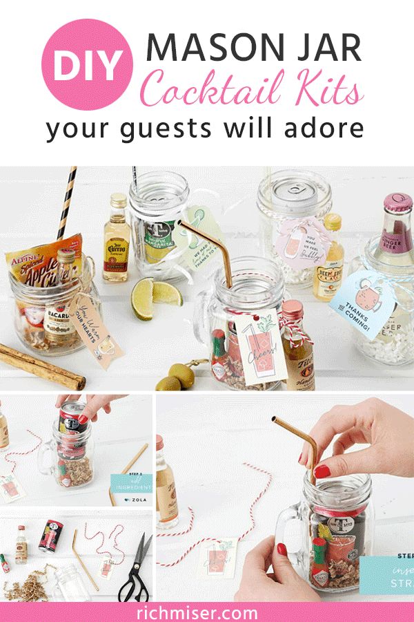 diy mason jar cocktail kits for your guests will adore