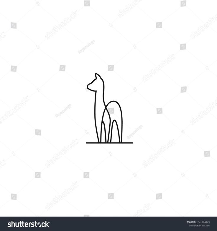 a giraffe standing in the grass line art