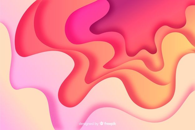 an abstract pink and yellow background with wavy shapes in the shape of flowing liquid drops