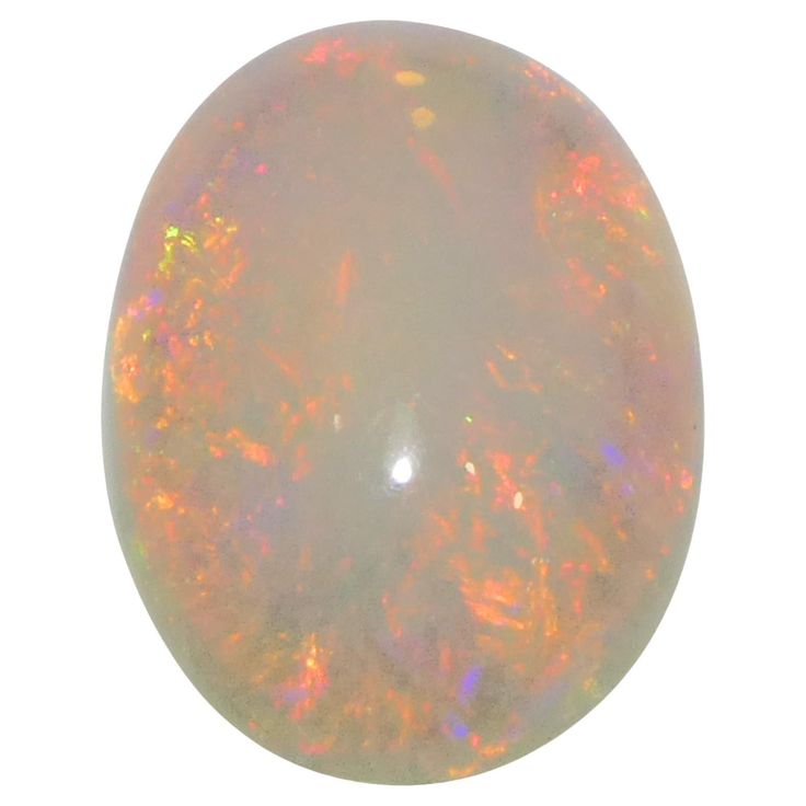 an opalite is shown against a white background with orange and yellow highlights in the center