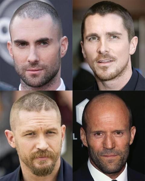 Buzzcut Thinning Hair, Men Shaved Head Style, Men’s Buzz Cut Fade, Men Haircut For Thinning Hair, Buzzcut Receding Hairline, Shaved Hairstyles Men, Receding Hairline Hairstyle, Semi Bald Haircut Men, Buzzed Haircut For Men