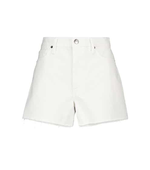 Frame for Women Online | Mytheresa US Chic High-waisted Jean Shorts With Frayed Hem, Cotton Shorts With Frayed Hem, Cotton Shorts With Frayed Hem For Summer, Summer Cotton Shorts With Frayed Hem, Summer Cotton Cutoff Jean Shorts, Chic Cotton Jean Shorts, Cotton Cutoff Jean Shorts For Summer, White Relaxed Fit Jean Shorts For Summer, Summer Cotton Jean Shorts With Frayed Hem