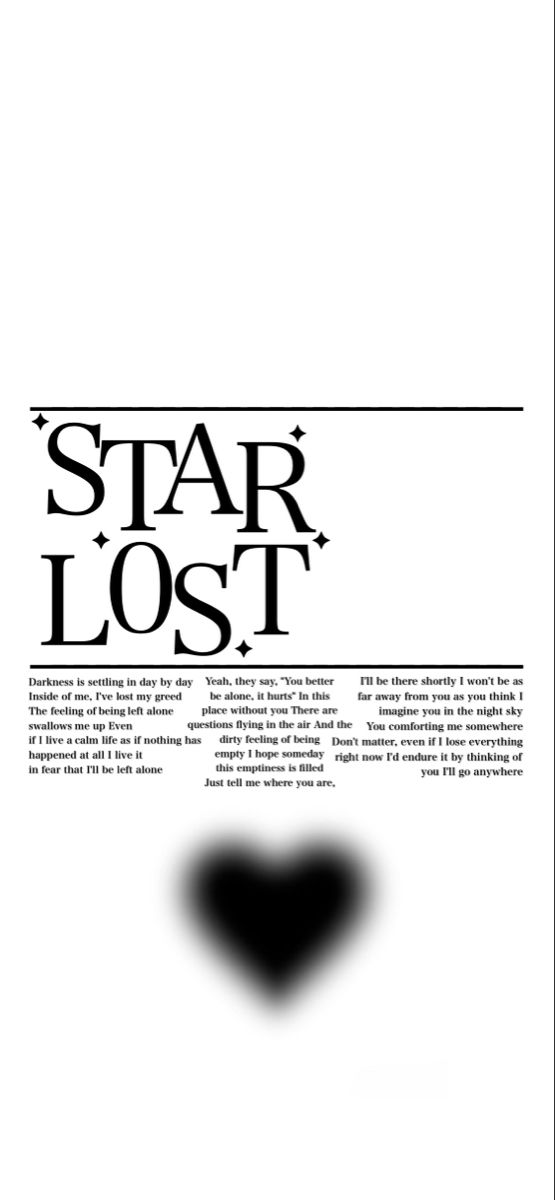 a black and white photo with the words star lost in it's center corner