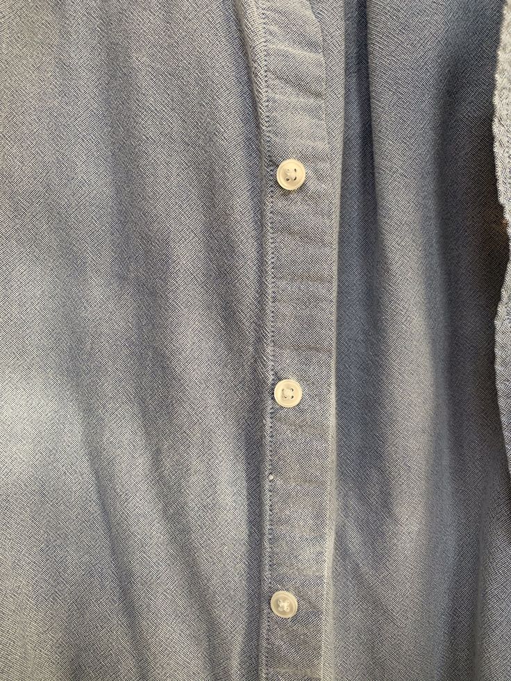 Men’s XL The perfect chambray shirt for effortless layering and matching. Made by Naturalife, 100% cotton chambray in a light pale blue. No visible flaws except general wearing-in. Perfect on its own or layered over any tee, sweater, or bodysuit. *** this is a pre-loved item so there is only 1 available *** Washed Blue Chambray Button-up Top, Layering Button-up Shirt With Pockets, Classic Chambray Top With Buttons, Washed Blue Chambray Shirt With Buttons, Light Indigo Chambray Top With Button Closure, Everyday Light Wash Chambray Tops, Light Indigo Cotton Shirt With Button Closure, Washed Blue Cotton Button-up Shirt, Light Wash Chambray Button-up Top