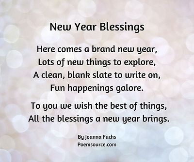 a poem written in the language of new year's greetings on a blurry background