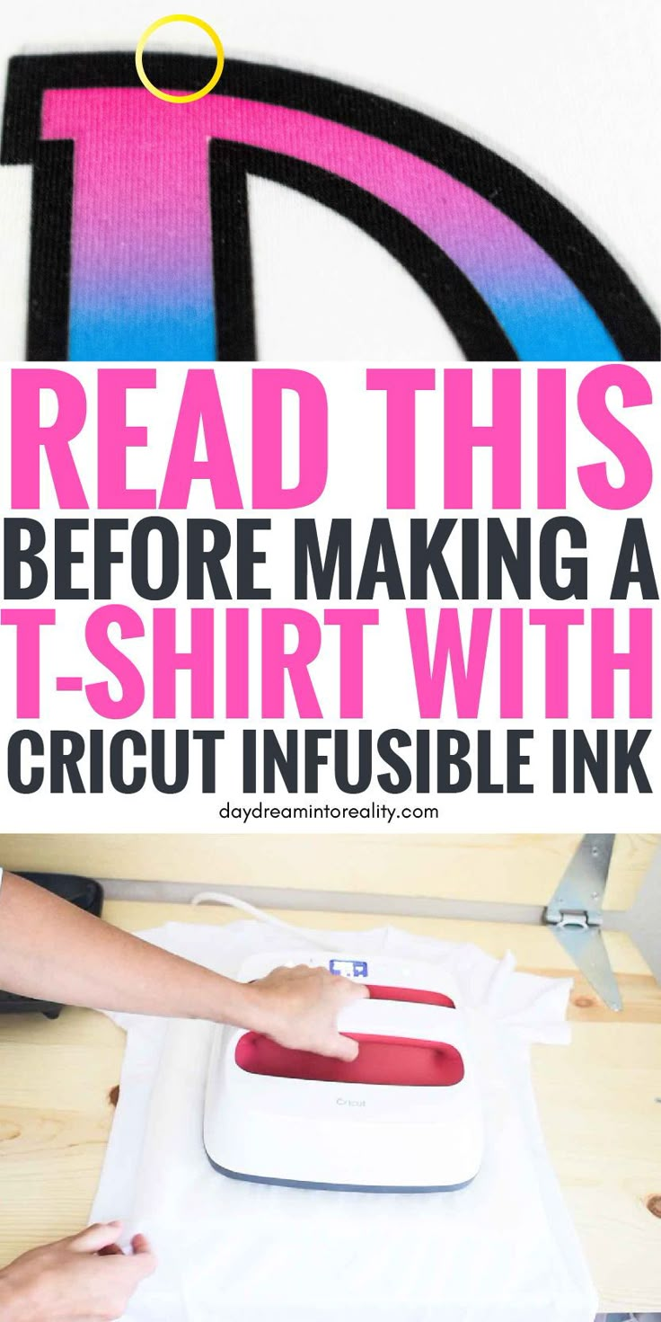 someone is making a t - shirt with a cricut infusble ink