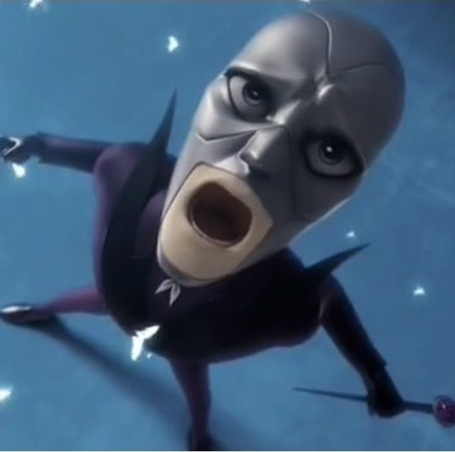 a cartoon character is floating in the water with his mouth open and eyes wide open