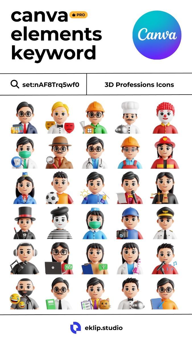 canva elements keyword Professions 3D Icons set:nAF8Trq5wf0 natureelement #canvaletter #electronicelementkeyword🤗 Canva Avatar Element, Figma Tips, Canva Sticker, Poster Art Ideas, Avatar Icon, Canva Keywords, Boy Meme, Computer Projects, Shadow Drawing