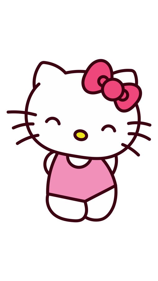 an image of a hello kitty with a pink bow on it's head and chest