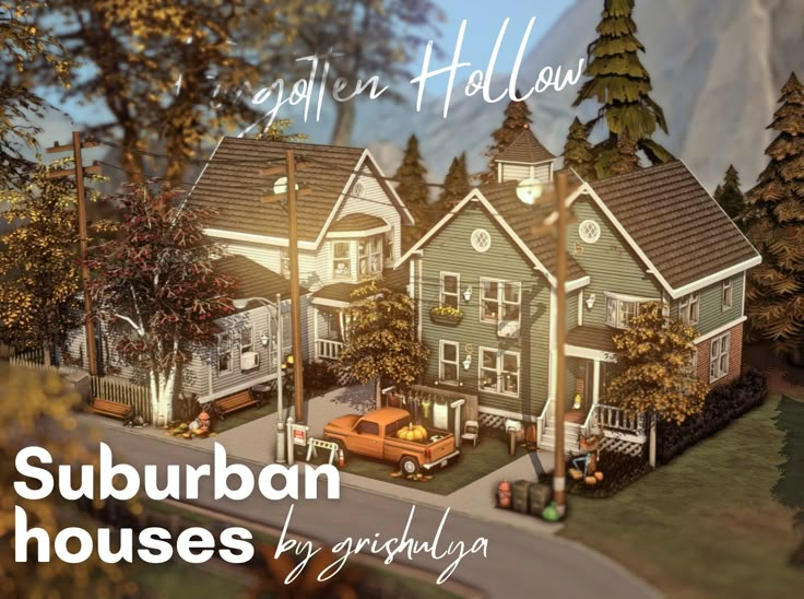 the suburban houses are depicted in this animated video game