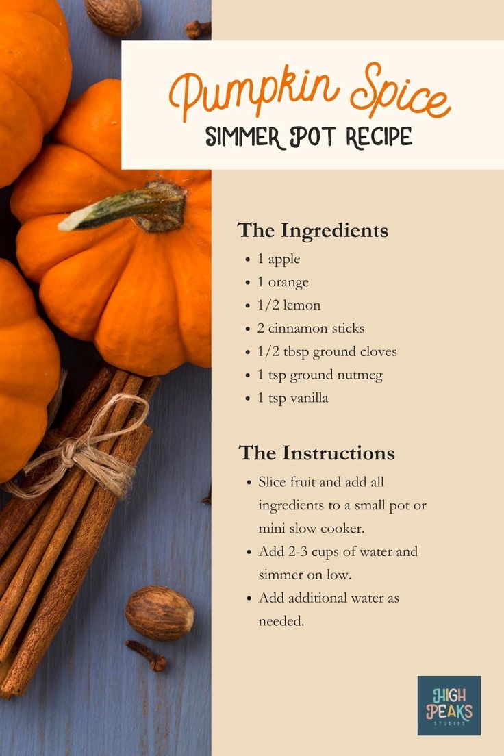 pumpkin spice recipe with ingredients to make it in the fall or wintertime, including cinnamon sticks and anise