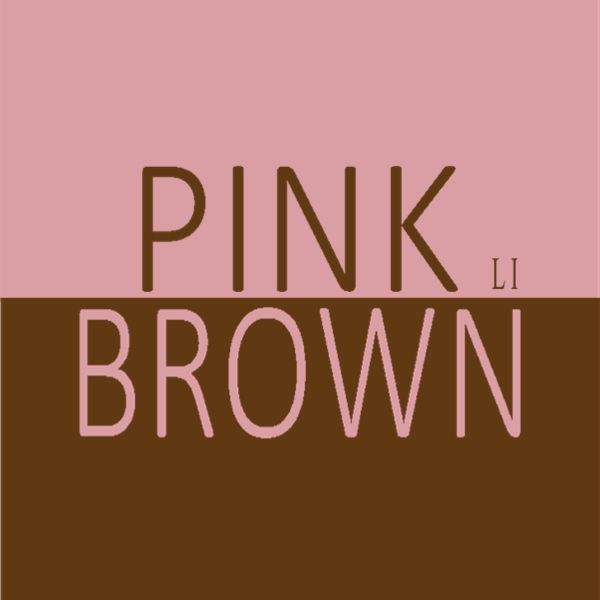 pink and brown logo with the words,'pink la brown'in white letters