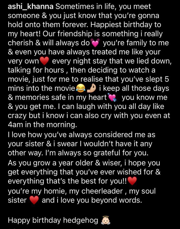 a birthday message from someone on her phone