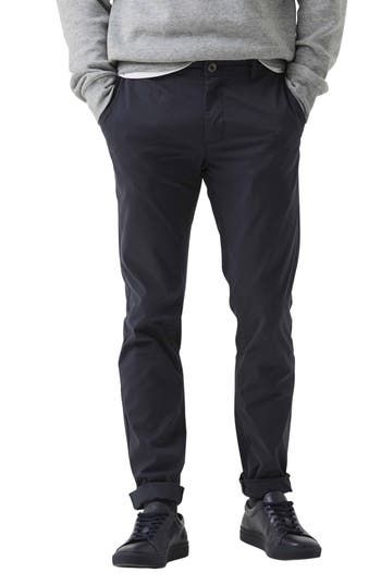 Stay cool in these work-to-weekend chino pants that have a versatile color and a hint of stretch for added comfort. 98% cotton, 2% elastane Machine wash, line dry Imported Relaxed Fit Chino Cotton Twill Bottoms For Business Casual, Navy Cotton Pants With Relaxed Fit, Tapered Chinos For Business Casual, Business Casual Relaxed Fit Chino Bottoms, Casual Slim Fit Chinos In Chino Cotton Twill, Elastane Tapered Leg Chinos For Business Casual, Tapered Leg Elastane Chinos For Business Casual, Casual Elastane Chinos With Pockets, Business Casual Tapered Leg Elastane Chinos