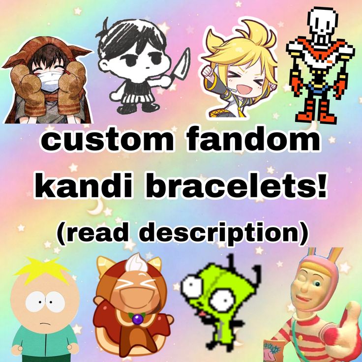 cartoon fandom kandi bracelets read description in english or spanish and then use them to make your own characters