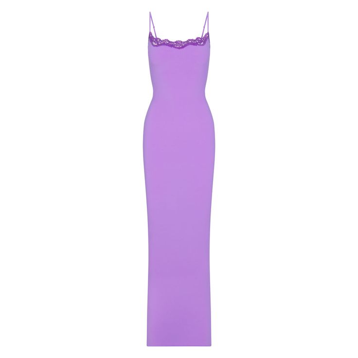 FITS EVERYBODY LACE LONG SLIP DRESS | ULTRA VIOLET TONAL Casual Date Night Outfit, Long Slip Dress, Long Slip, Slip Dresses, Romantic Lace, Form Fitting Dress, Silk Slip Dress, Mood Board Fashion, Dream Clothes