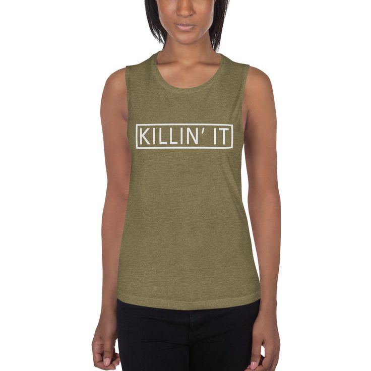 "Workout Tanks for Women, Killin' It Tank Top, Workout Tanks with Sayings, Running Tanks, Womens Workout Tank, Fitness Tank, Muscle Tank Tops This Women's flowy muscle tank top feels soft and lightweight, with the right amount of stretch. All inks used to print are high quality, water-based and eco-friendly. HOW TO SELECT BEST SIZE: Customer feedback suggests to size up. Please select size based on measurements provided in size chart rather than \"size\", which varies from brand to brand. We sug Feminist Protest, Womens Muscle Tank, Muscle Tank Top, Women's Muscle, Running Tank Tops, Muscle Tank Tops, Workout Tanks, Muscle Tank, Muscle Tanks