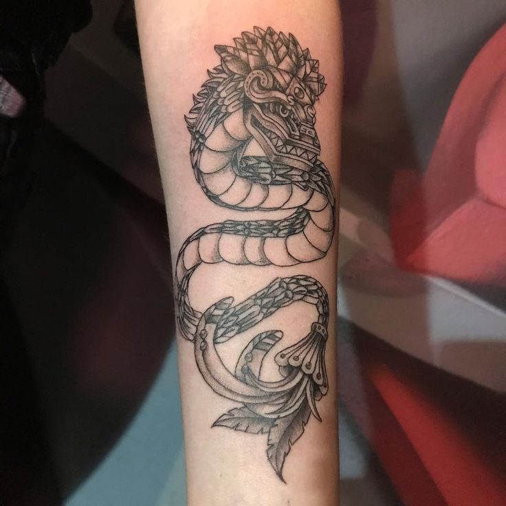 a tattoo on the arm of a woman with a snake and flowers in her hair